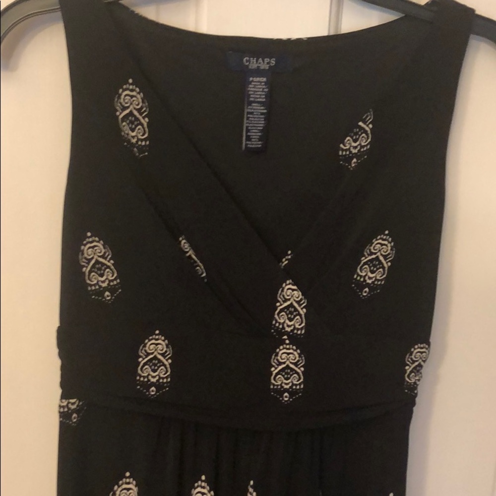 Chaps Black and White Maxi Dress Petite Small